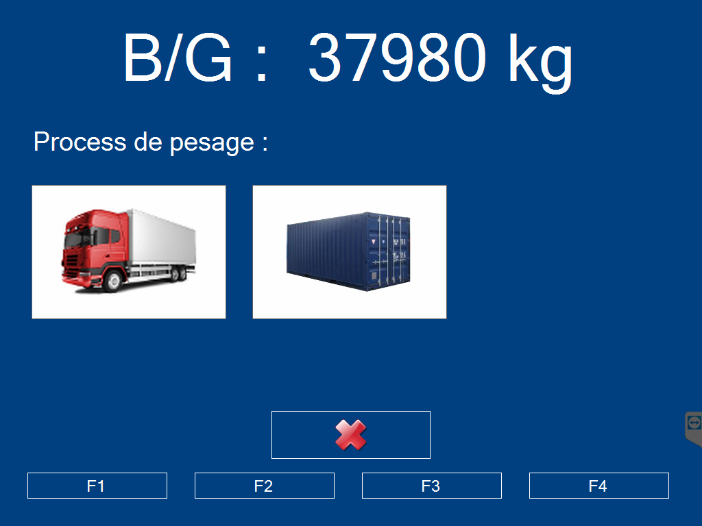saisie process pesage ecran pesage container